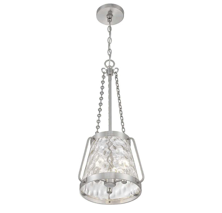 Crawford Three Light Pendant in Satin Nickel Savoy House
