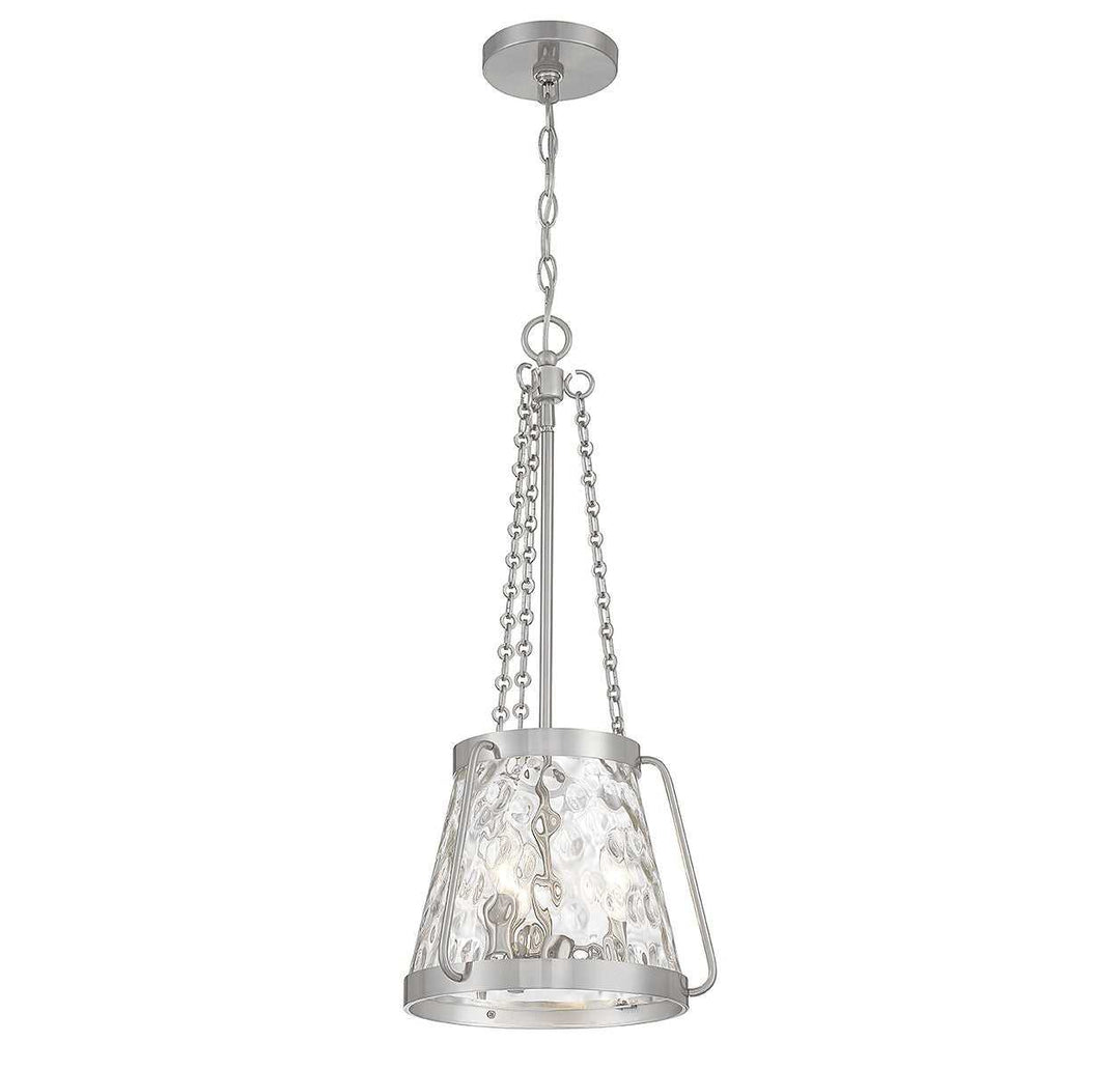 Crawford Three Light Pendant in Satin Nickel Savoy House