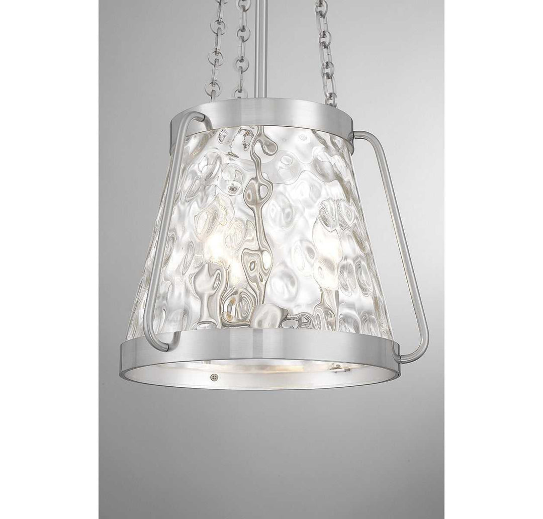 Crawford Three Light Pendant in Satin Nickel Savoy House