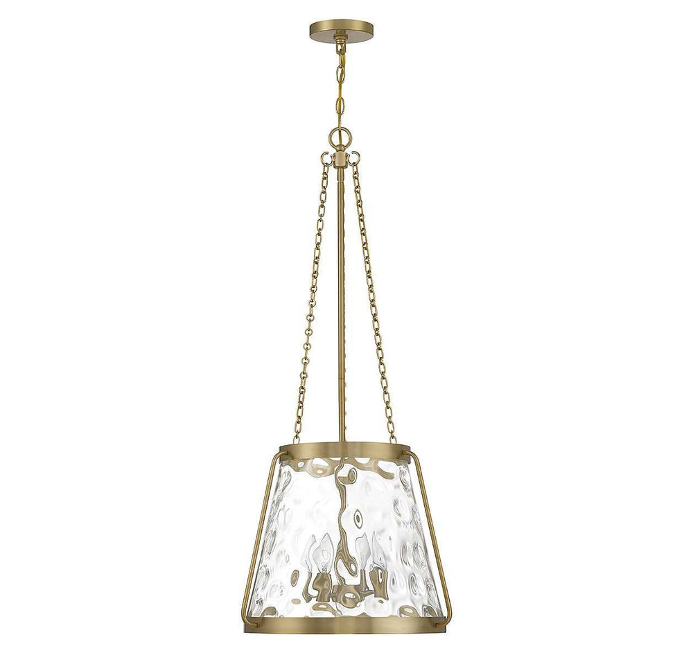 Crawford Four Light Pendant in Warm Brass Savoy House
