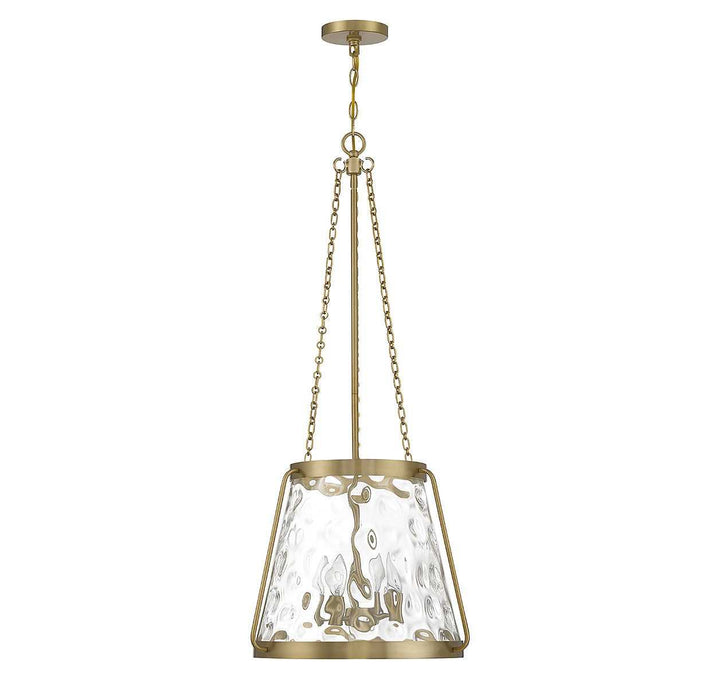 Crawford Four Light Pendant in Warm Brass Savoy House