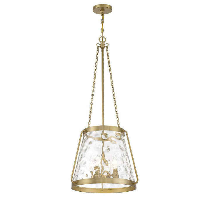 Crawford Four Light Pendant in Warm Brass Savoy House