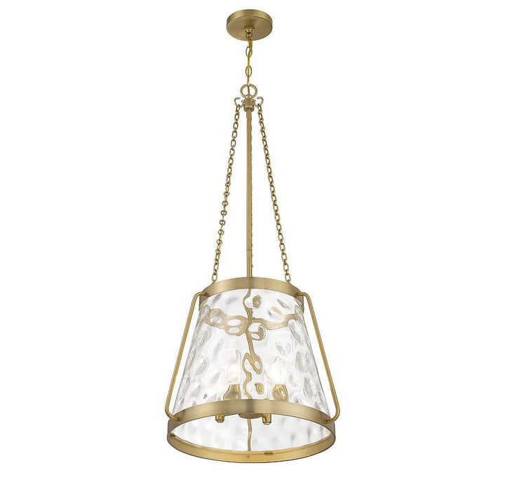 Crawford Four Light Pendant in Warm Brass Savoy House