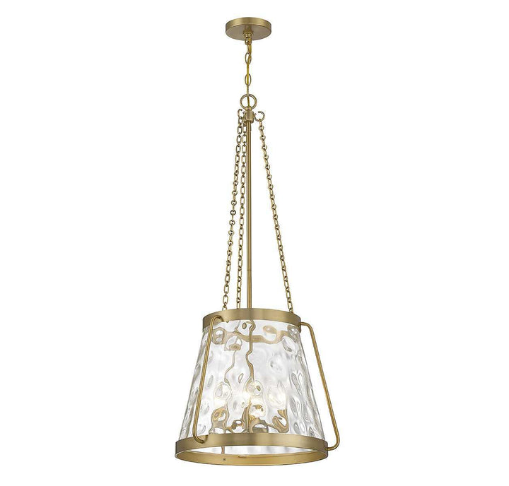 Crawford Four Light Pendant in Warm Brass Savoy House