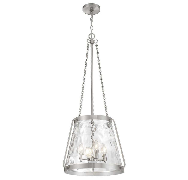 Crawford Four Light Pendant in Satin Nickel Savoy House