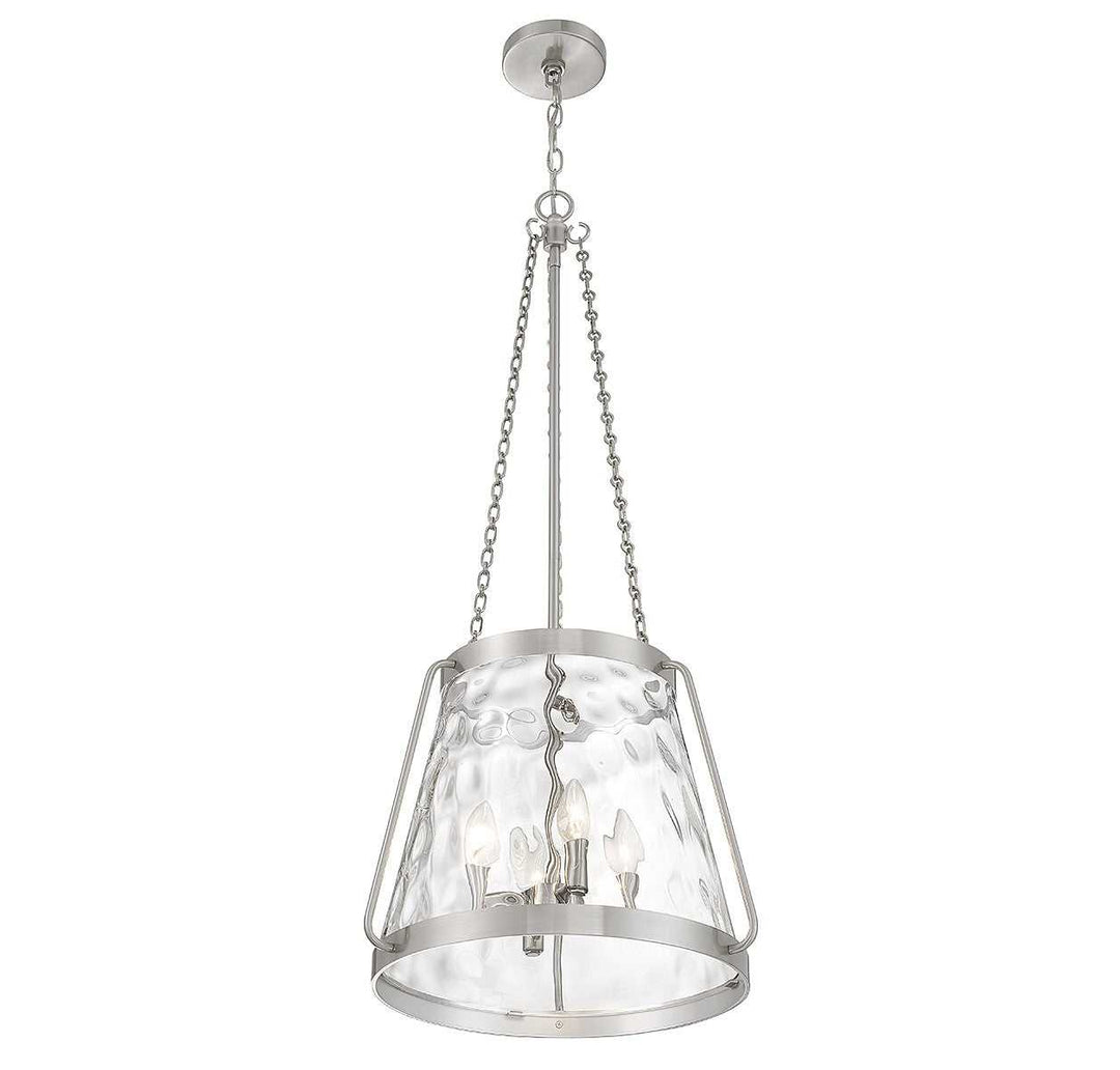 Crawford Four Light Pendant in Satin Nickel Savoy House