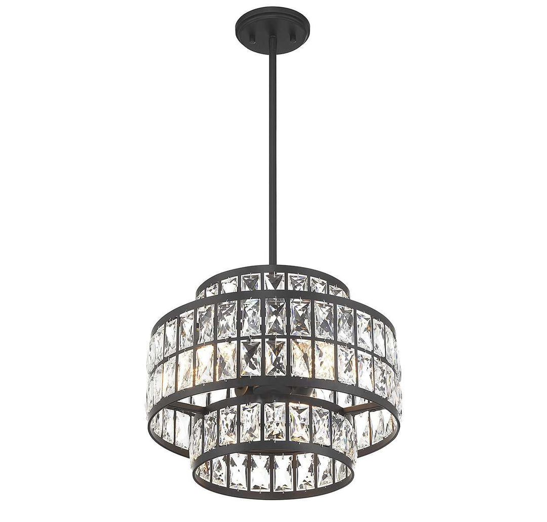 Renzo Three Light Pendant in Matte Black Savoy House
