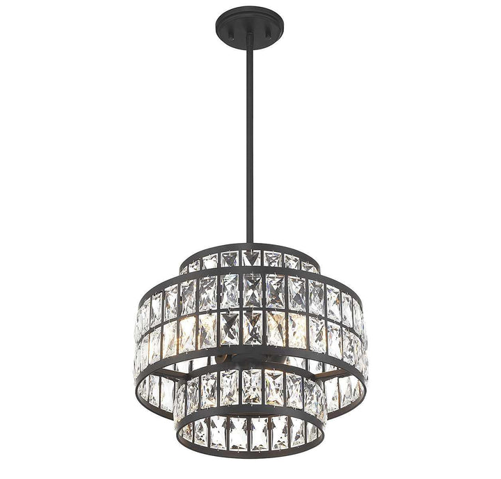 Renzo Three Light Pendant in Matte Black Savoy House