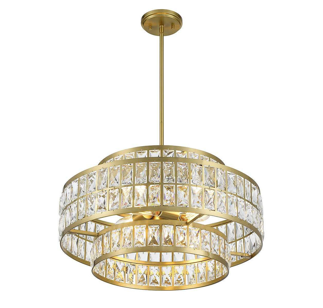 Savoy House - 7-9046-4-322 - Four Light Pendant - Renzo - Warm Brass
