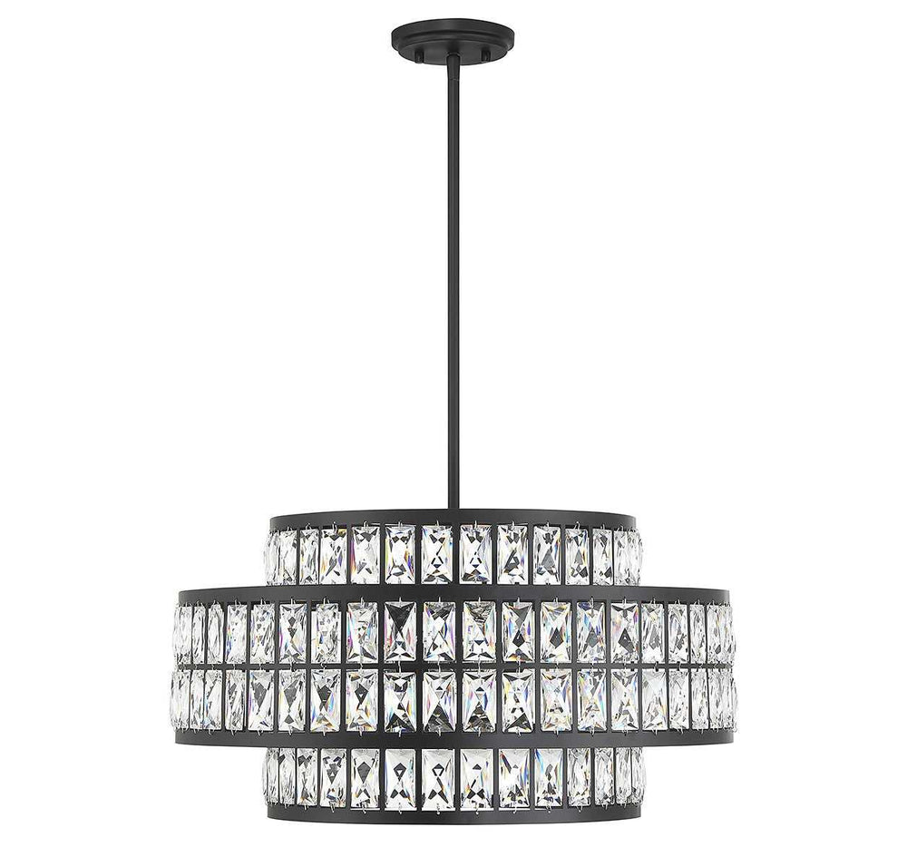 Renzo Four Light Pendant in Matte Black Savoy House