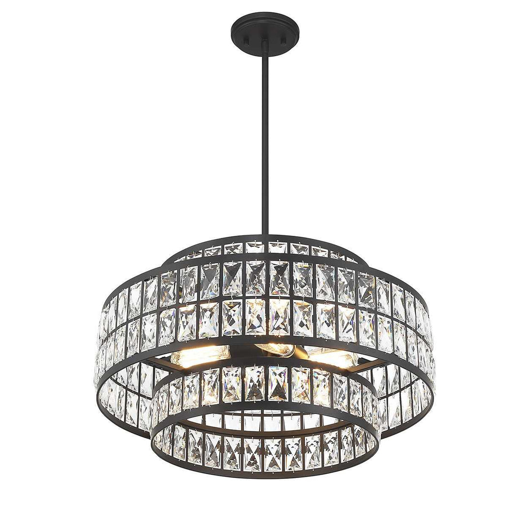 Renzo Four Light Pendant in Matte Black Savoy House