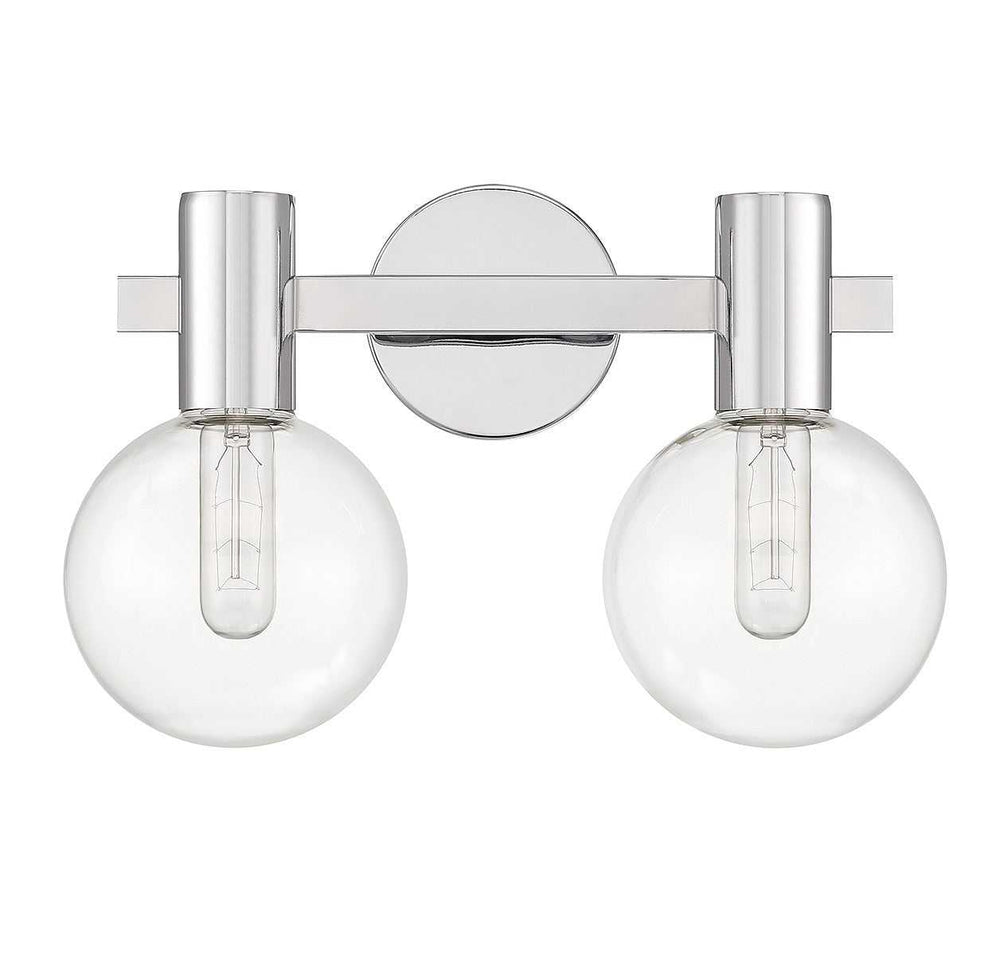Wright Two Light Bathroom Vanity in Chrome Savoy House
