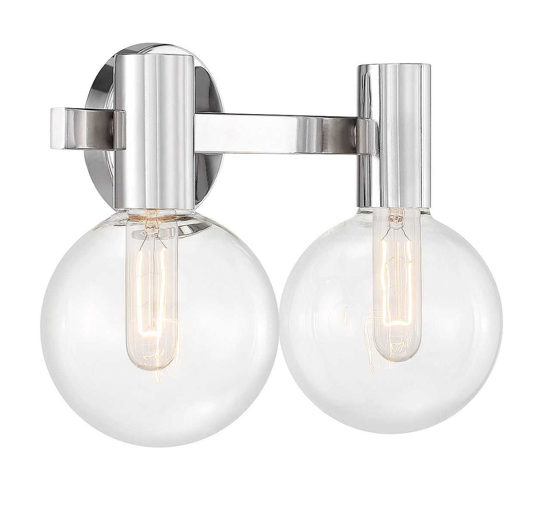 Wright Two Light Bathroom Vanity in Chrome Savoy House