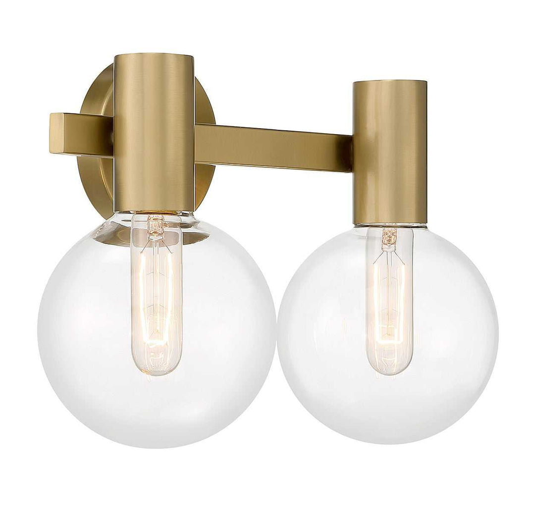 Wright Two Light Bathroom Vanity in Warm Brass Savoy House