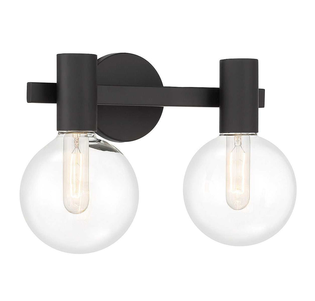 Wright Two Light Bathroom Vanity in Matte Black Savoy House