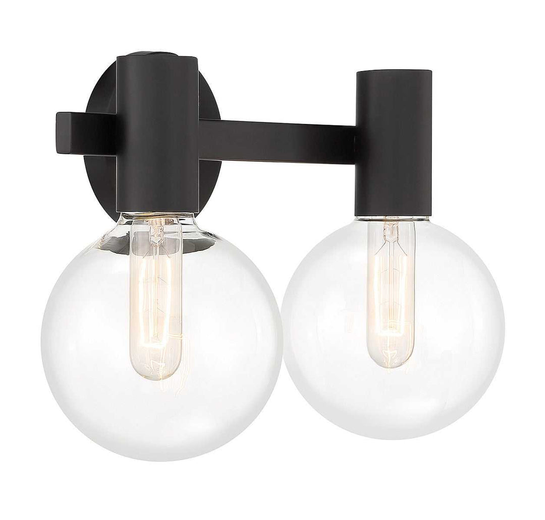 Wright Two Light Bathroom Vanity in Matte Black Savoy House