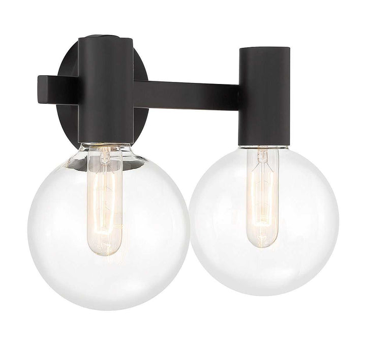 Wright Two Light Bathroom Vanity in Matte Black Savoy House