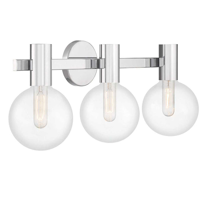 Wright Three Light Bathroom Vanity in Chrome Savoy House