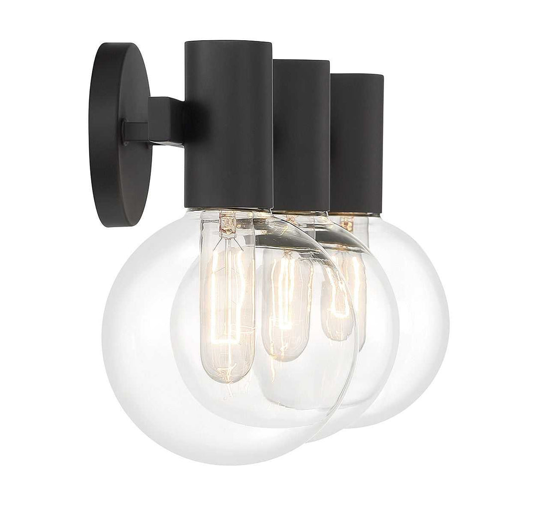 Wright Three Light Bathroom Vanity in Matte Black Savoy House