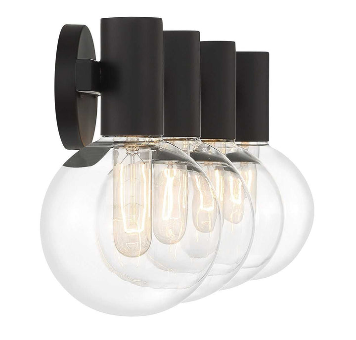 Wright Four Light Bathroom Vanity in Matte Black Savoy House