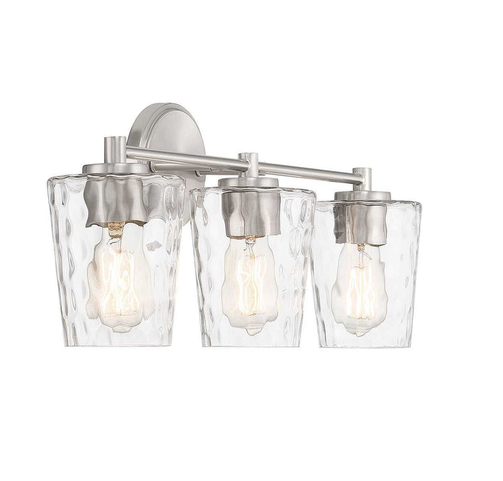 Ballas Three Light Bathroom Vanity in Satin Nickel Savoy House