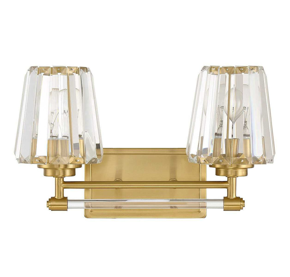 Garnet Two Light Bathroom Vanity in Warm Brass Savoy House