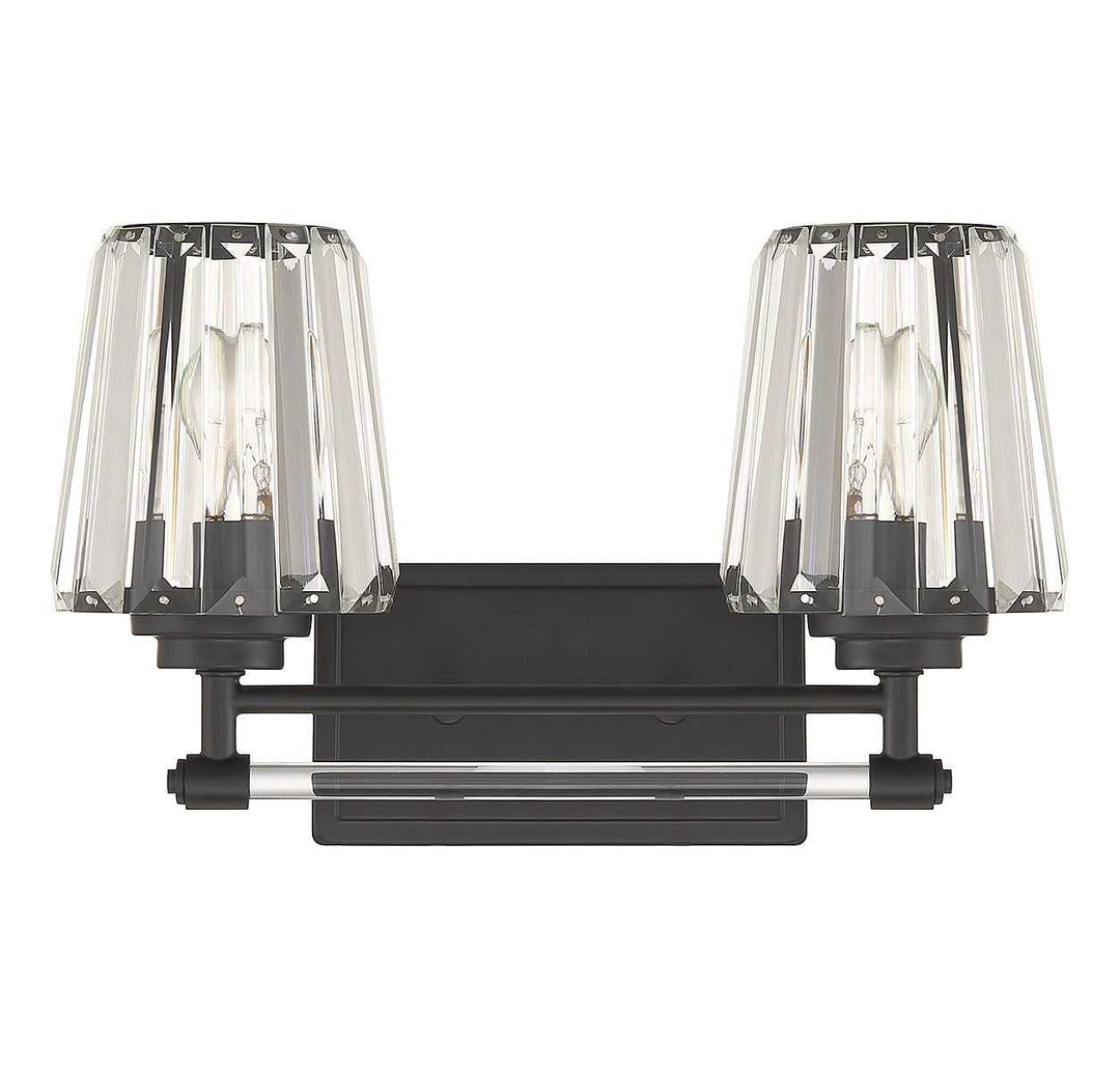 Savoy House - 8-6001-2-BK - Two Light Bathroom Vanity - Garnet - Matte Black