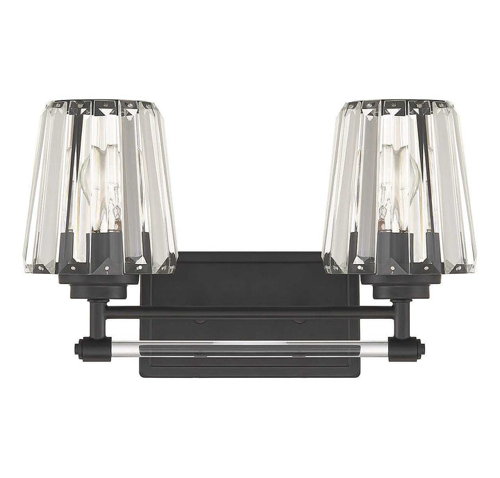 Savoy House - 8-6001-2-BK - Two Light Bathroom Vanity - Garnet - Matte Black