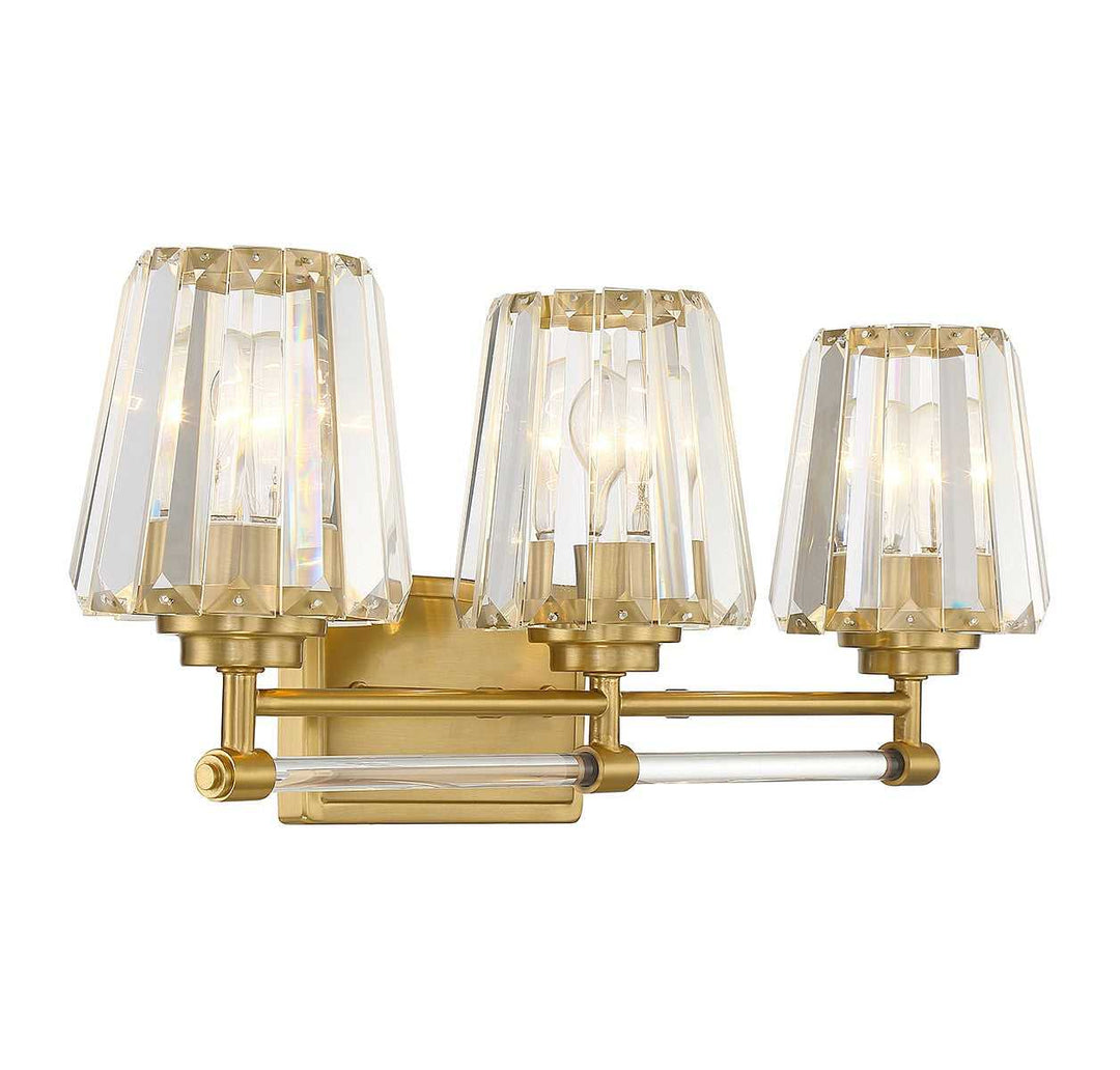 Garnet Three Light Bathroom Vanity in Warm Brass Savoy House