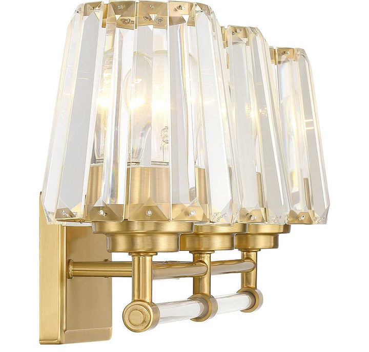 Garnet Three Light Bathroom Vanity in Warm Brass Savoy House