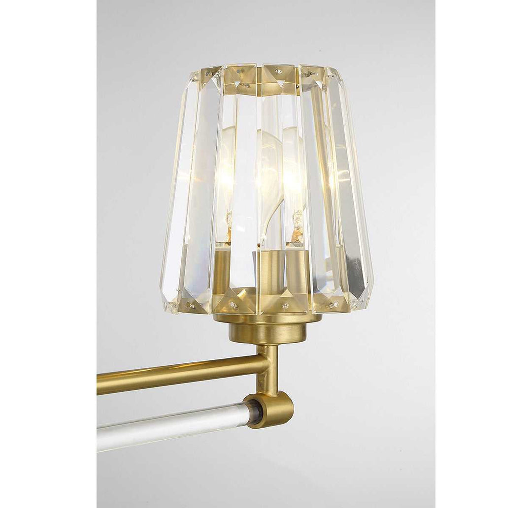 Garnet Three Light Bathroom Vanity in Warm Brass Savoy House