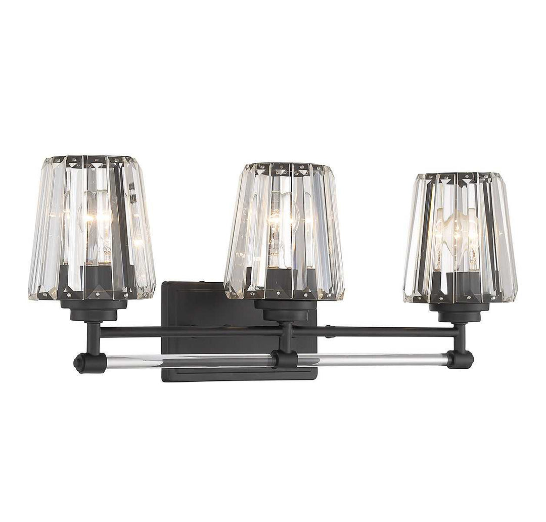 Garnet Three Light Bathroom Vanity in Matte Black Savoy House
