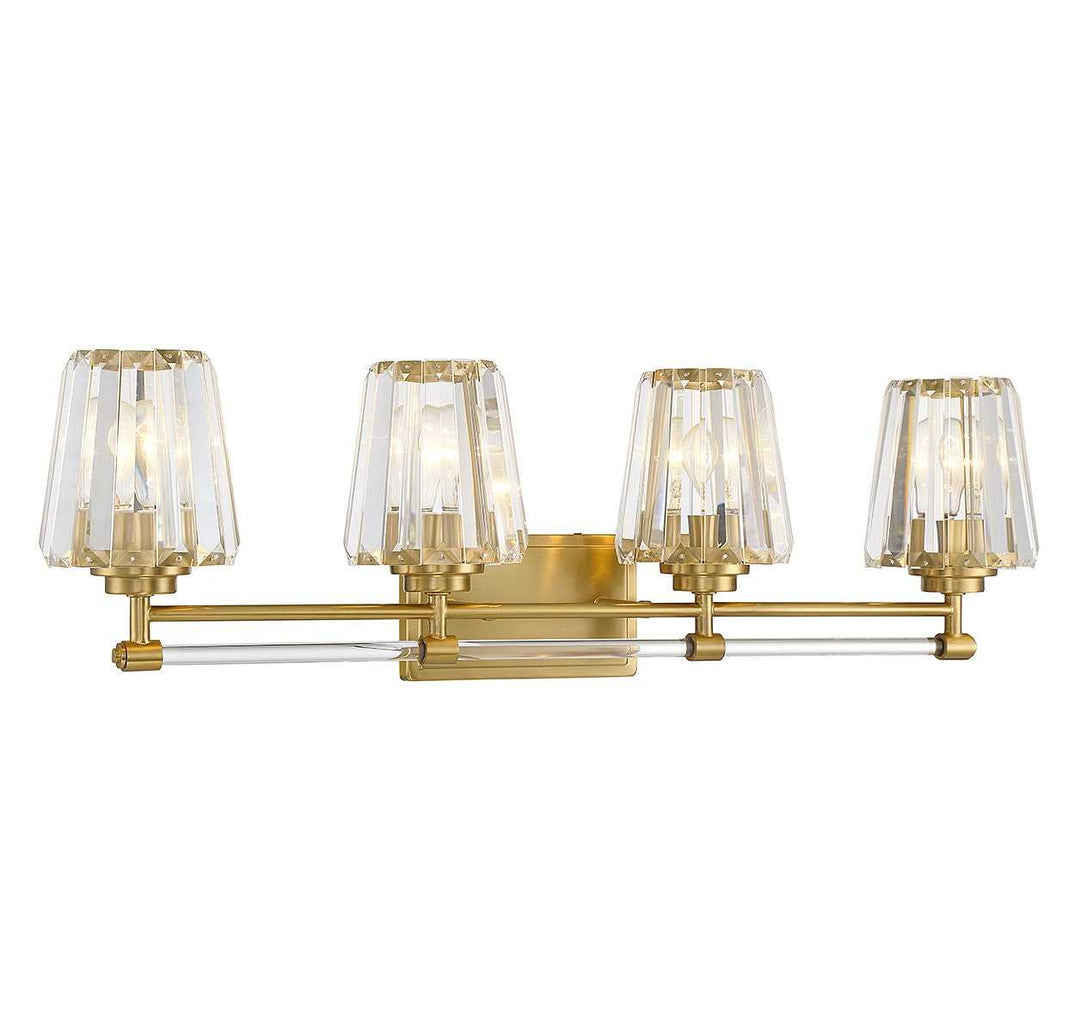 Garnet Four Light Bathroom Vanity in Warm Brass Savoy House