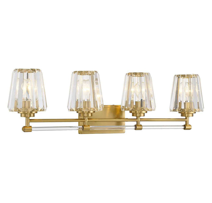 Garnet Four Light Bathroom Vanity in Warm Brass Savoy House