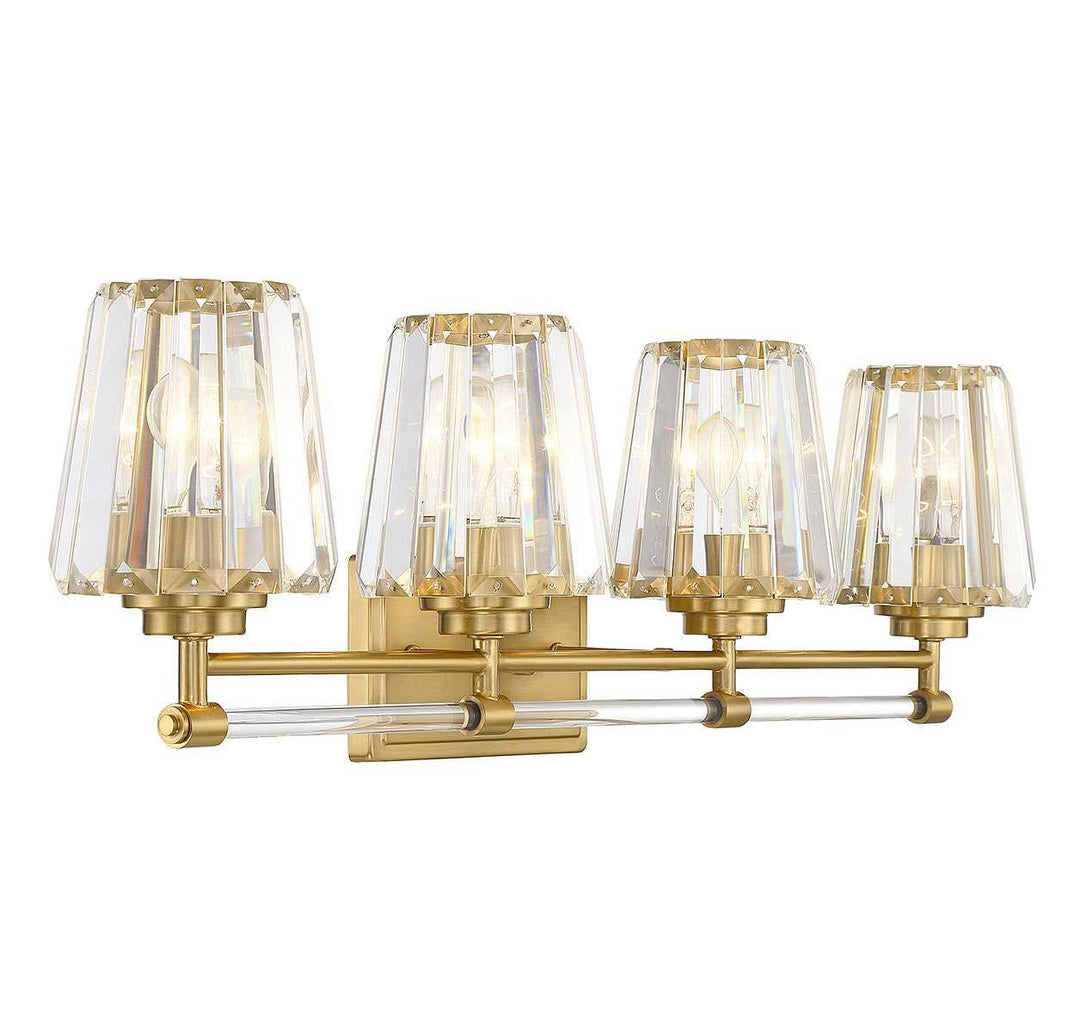 Garnet Four Light Bathroom Vanity in Warm Brass Savoy House