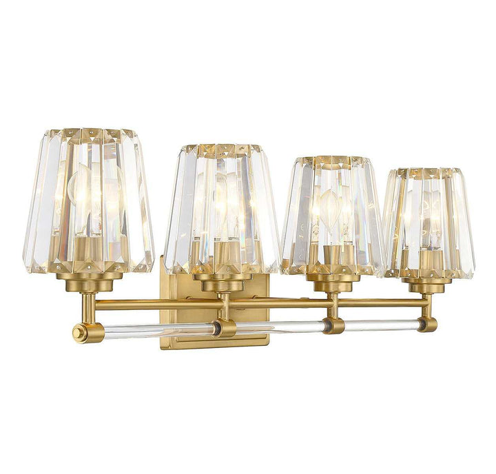 Garnet Four Light Bathroom Vanity in Warm Brass Savoy House