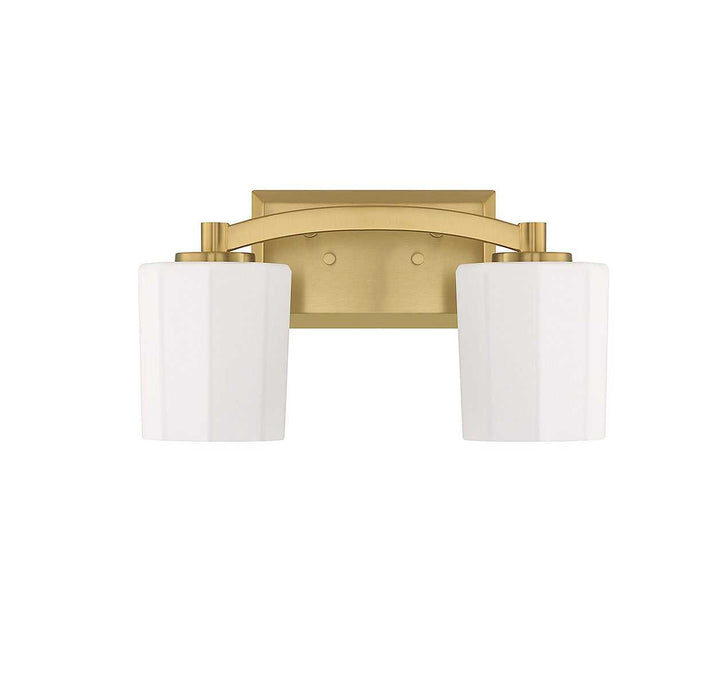 Whitney Two Light Bathroom Vanity in Warm Brass Savoy House