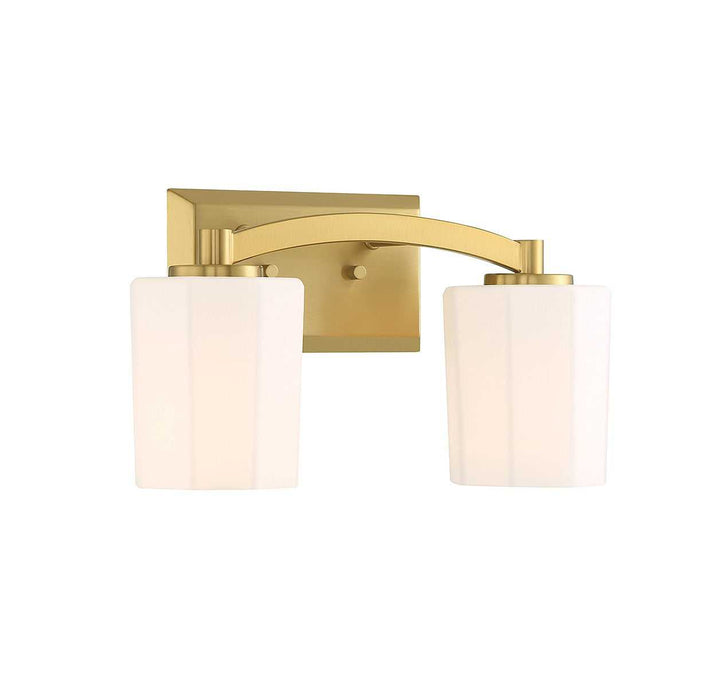 Whitney Two Light Bathroom Vanity in Warm Brass Savoy House