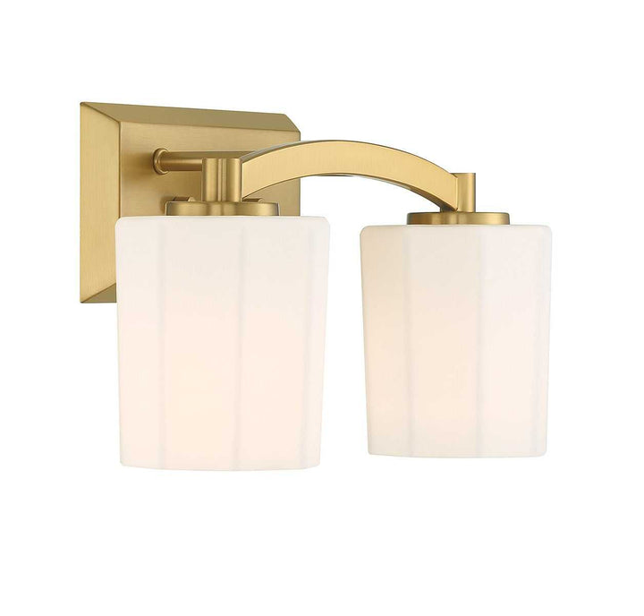 Whitney Two Light Bathroom Vanity in Warm Brass Savoy House