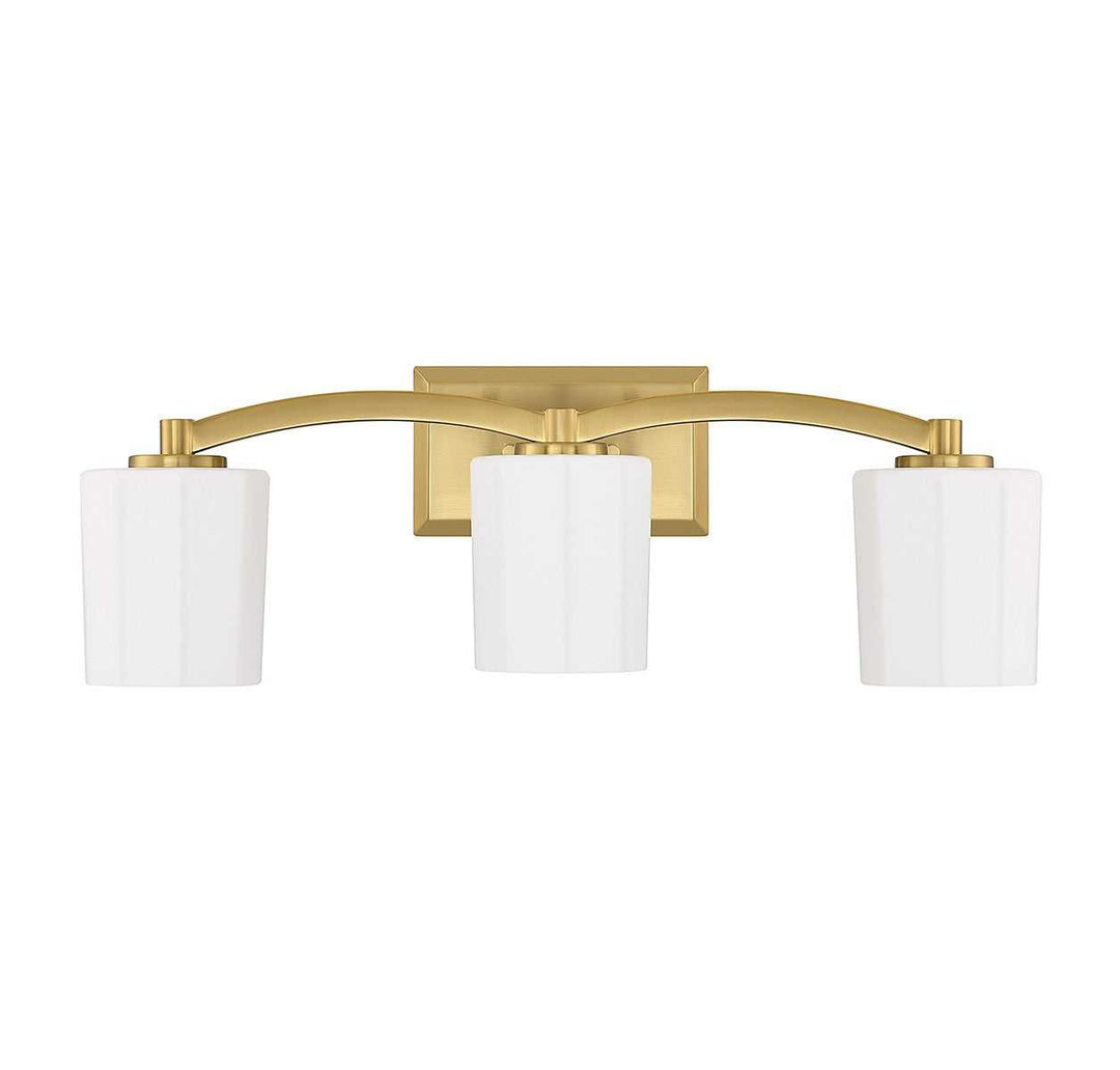 Whitney Three Light Bathroom Vanity in Warm Brass Savoy House