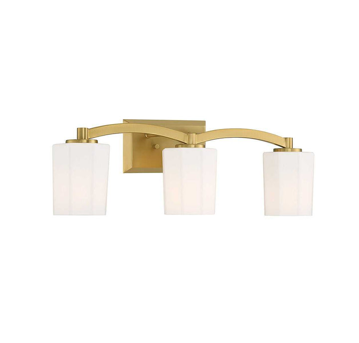 Whitney Three Light Bathroom Vanity in Warm Brass Savoy House