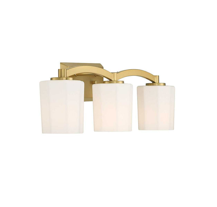Whitney Three Light Bathroom Vanity in Warm Brass Savoy House
