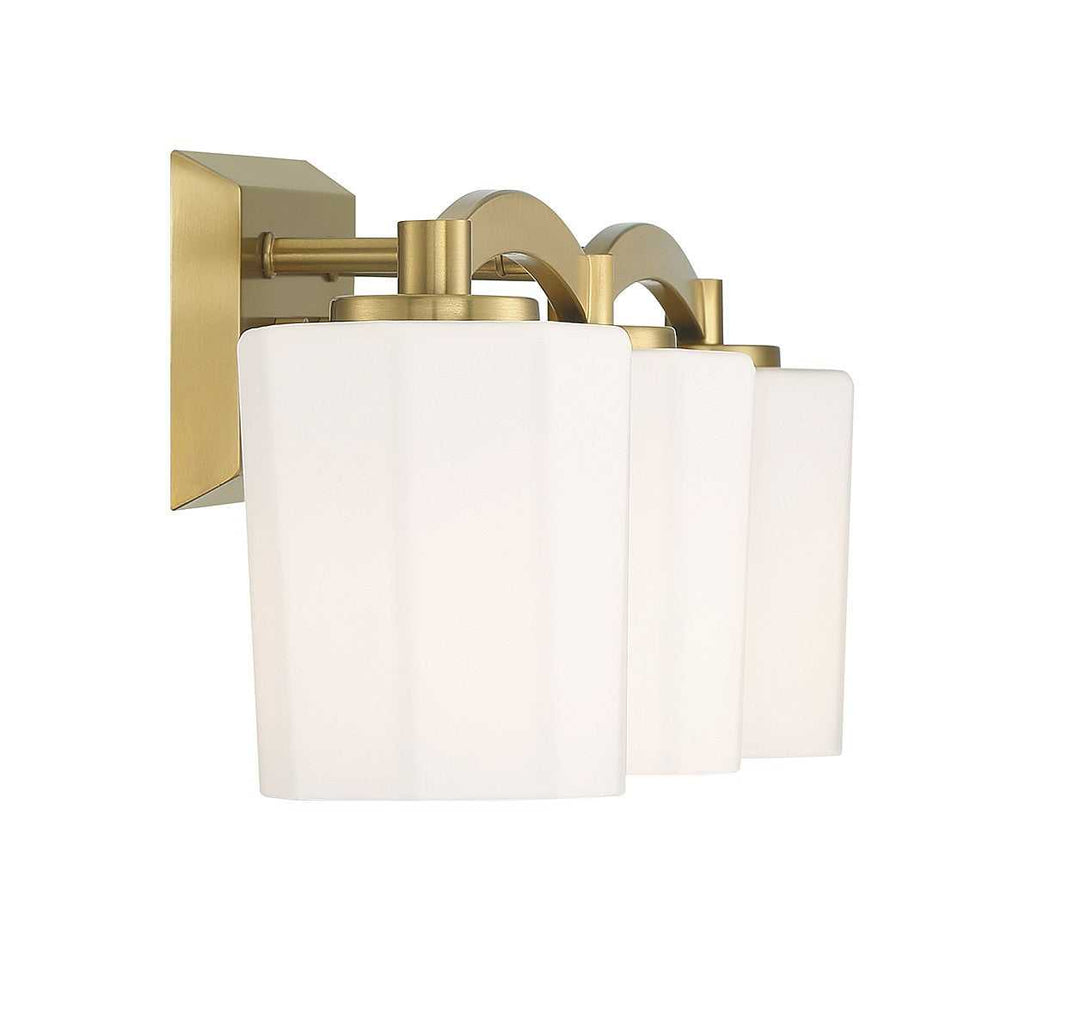 Whitney Three Light Bathroom Vanity in Warm Brass Savoy House