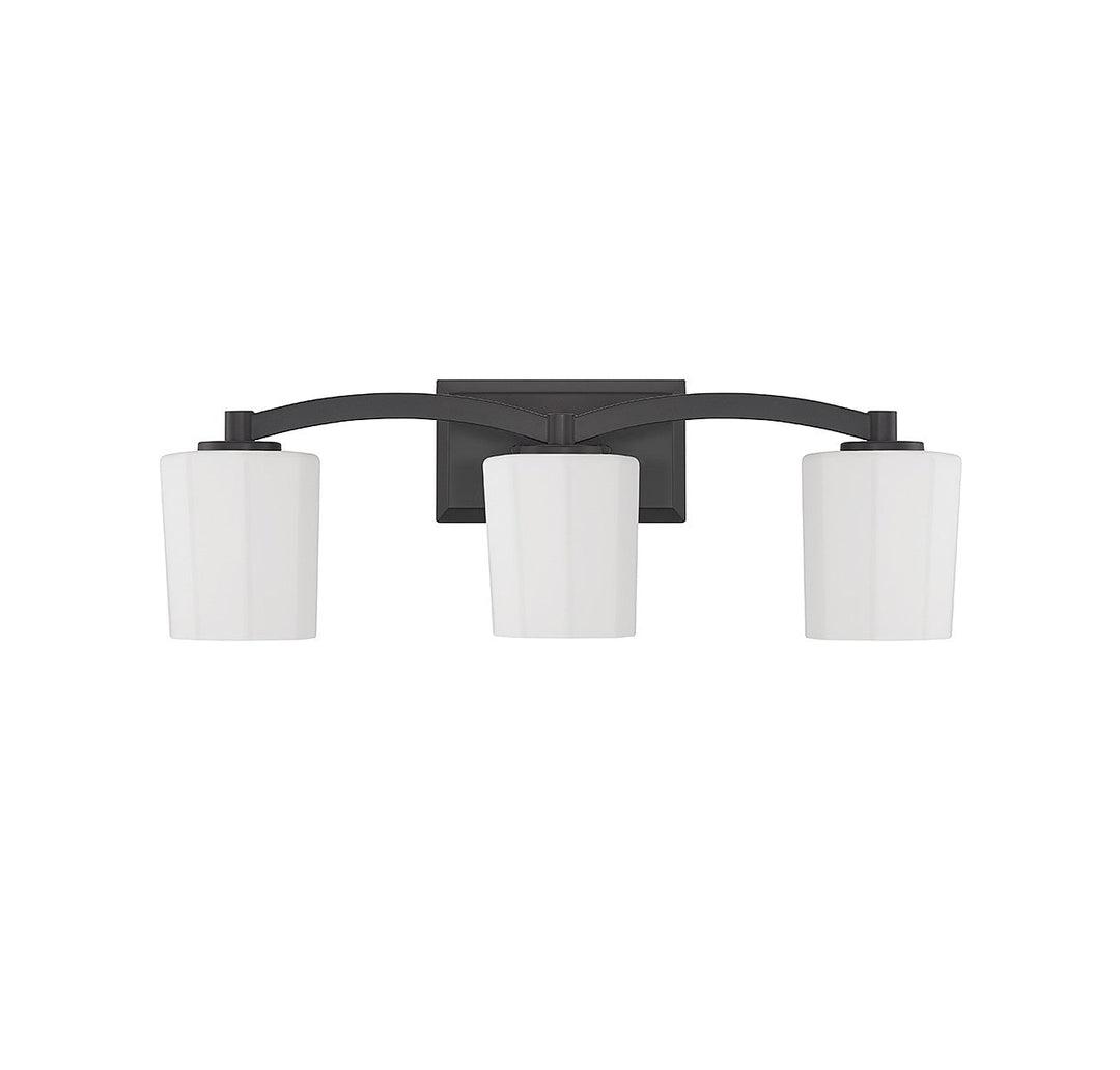 Whitney Three Light Bathroom Vanity in Matte Black Savoy House