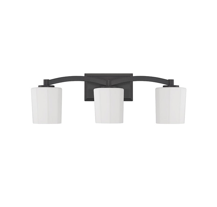 Whitney Three Light Bathroom Vanity in Matte Black Savoy House