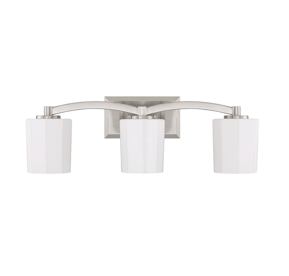 Whitney Three Light Bathroom Vanity in Satin Nickel Savoy House