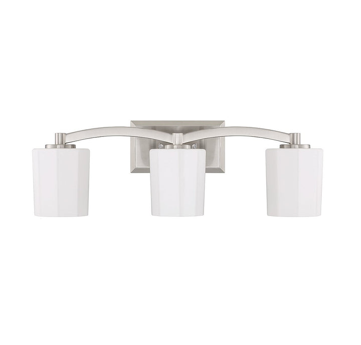 Whitney Three Light Bathroom Vanity in Satin Nickel Savoy House