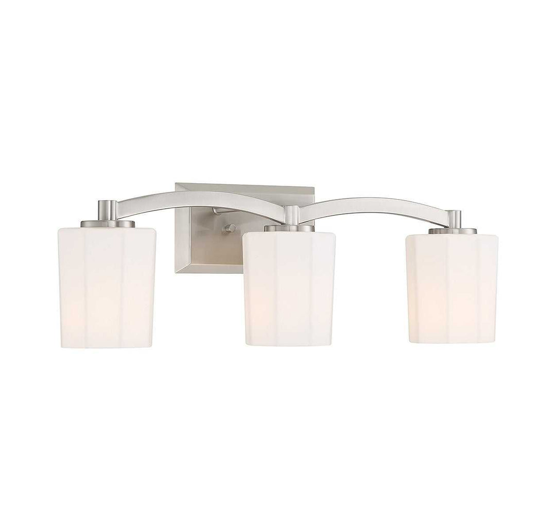 Whitney Three Light Bathroom Vanity in Satin Nickel Savoy House