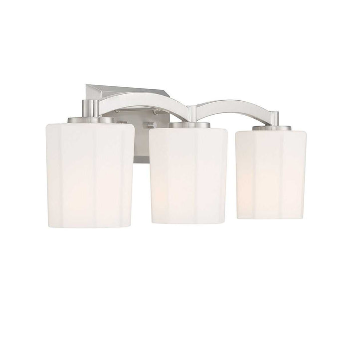 Whitney Three Light Bathroom Vanity in Satin Nickel Savoy House