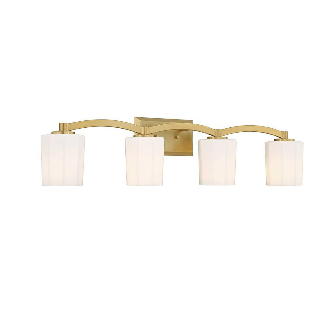 Whitney Four Light Bathroom Vanity in Warm Brass Savoy House